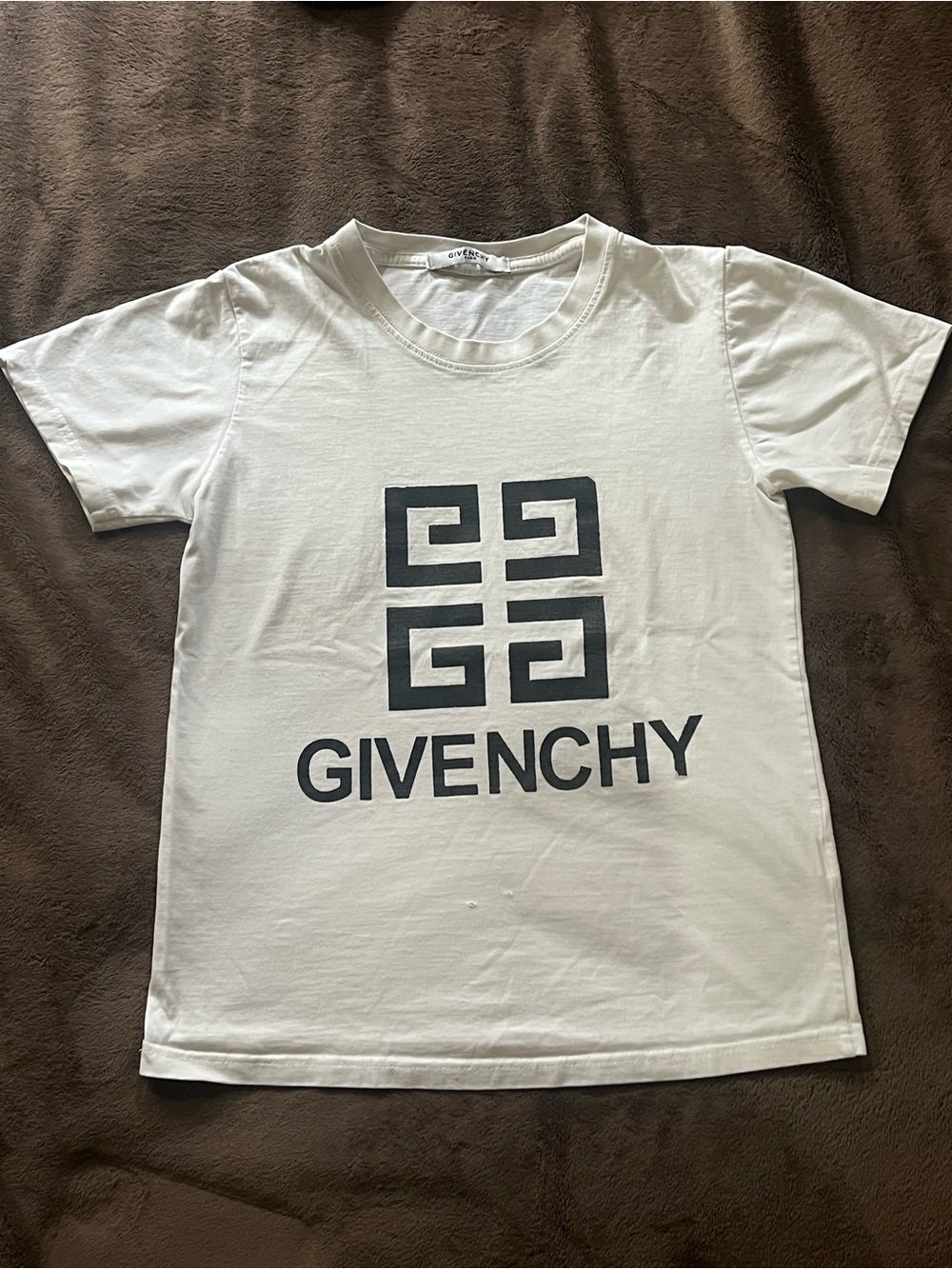 Givenchy White Tee with Black Logo